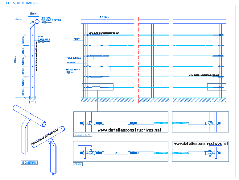 Guard Rail Section Detail STAIRS detallesconstructivos net