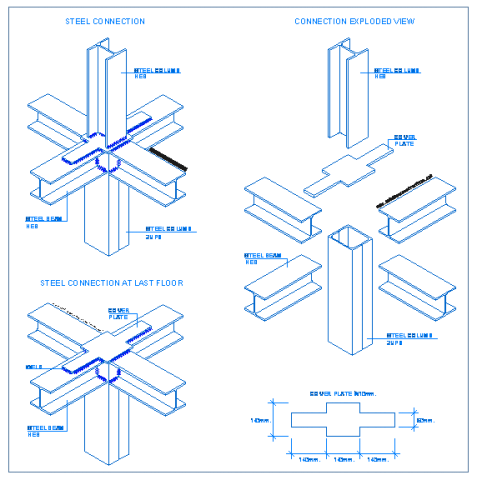 beam_to_column_to_column_connection_steel_frames_structural_drawings